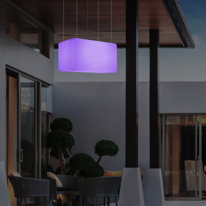 Plafonnier pour jardin et extérieur sur secteur, 55 x 35 cm Lampe linéaire à LED Luminaire îlot, RGB