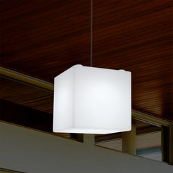 Plafonnier terrasse jardin sur secteur Lampe pendante Cube LED 20 cm avec changement de couleur RGB