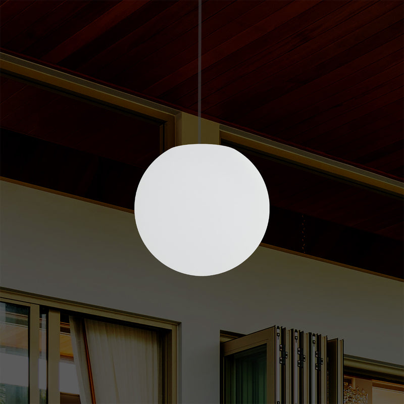 Plafonnier extérieur de véranda, sur secteur Lampe suspendue Globe à LED de 25cm, couleur changeante