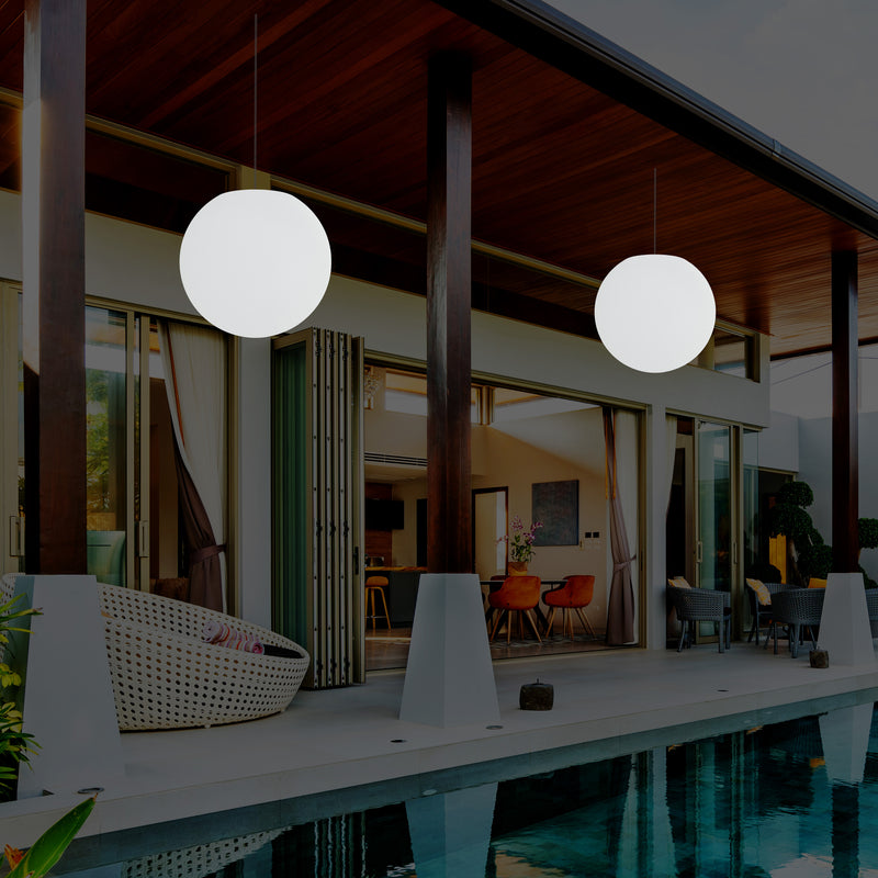 Lampe suspendue LED terrasse extérieur sur secteur Lumière suspendue boule 40 cm 5V basse tension