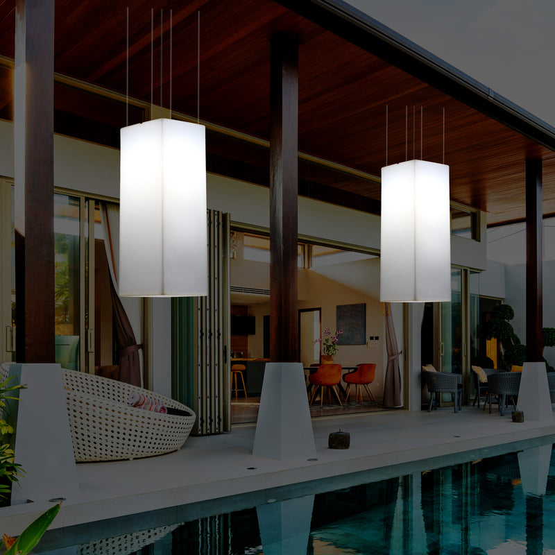 Lampe suspendue à LED pour terrasse jardin sur secteur Lumière suspendue rectangulaire 80 x 30cm RGB
