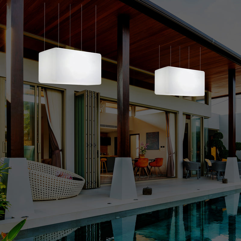 Plafonnier pour jardin et extérieur sur secteur, 55 x 35 cm Lampe linéaire à LED Luminaire îlot, RGB