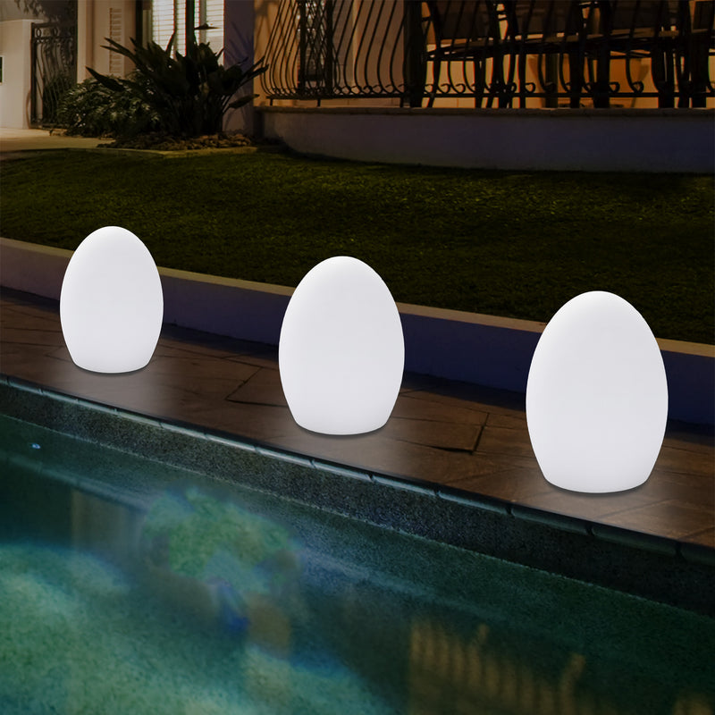 Lampe de table LED jardin extérieur Petite lampe de patio 19 cm, alimenté sur secteur, multicolore