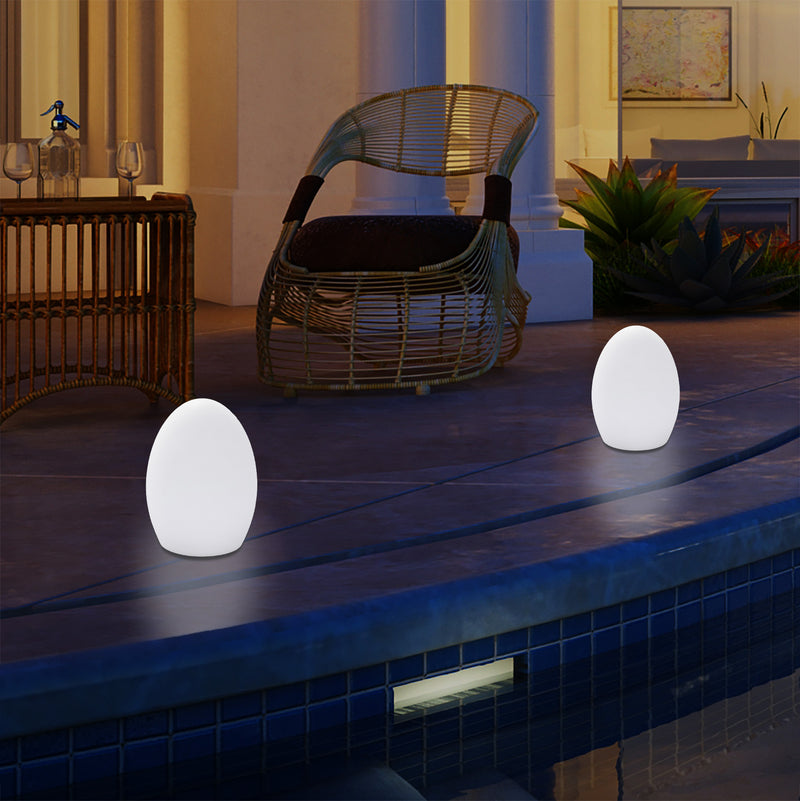 Lampe de table LED jardin extérieur Petite lampe de patio 19 cm, alimenté sur secteur, multicolore