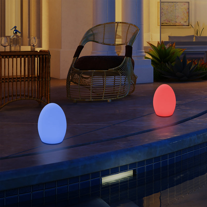 Lampe de table LED jardin extérieur Petite lampe de patio 19 cm, alimenté sur secteur, multicolore