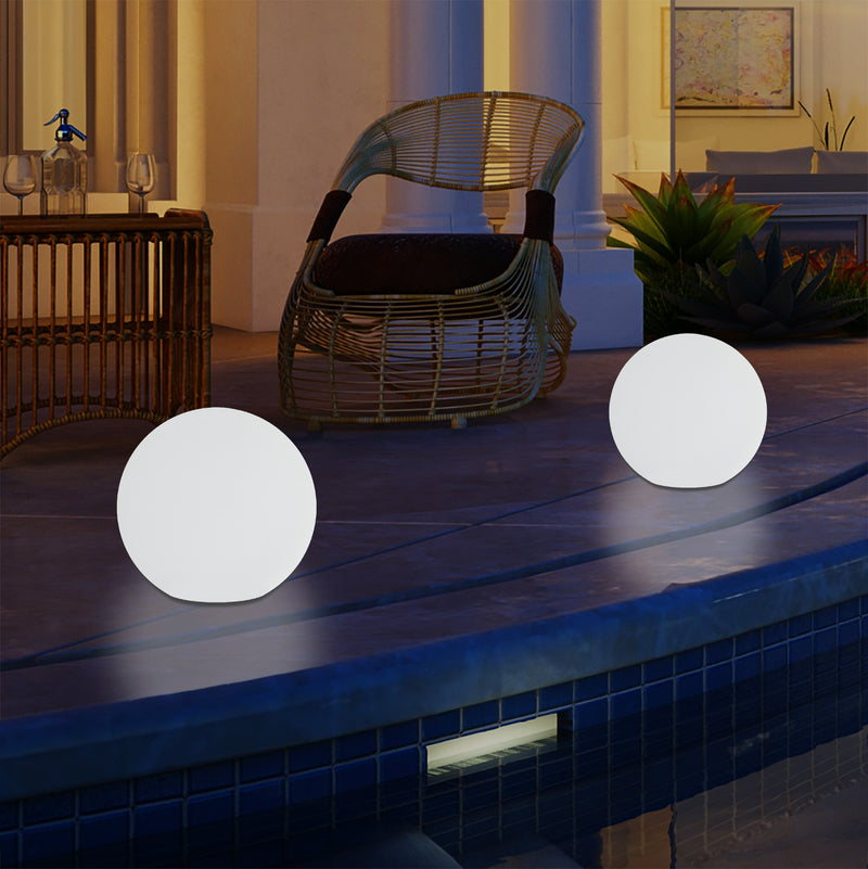 Lampe de table globe LED extérieur éclairage jardin alimenté par secteur 5V boule 20 cm multicolore