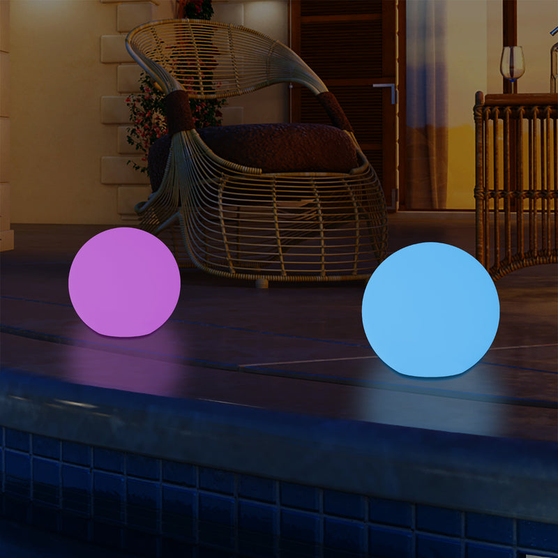 Lampe de jardin LED 5V extérieur sur secteur sphère globe 25cm lumière d'ambiance couleur changeante