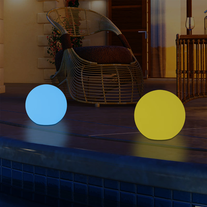 Lampe de table globe LED extérieur éclairage jardin alimenté par secteur 5V boule 20 cm multicolore