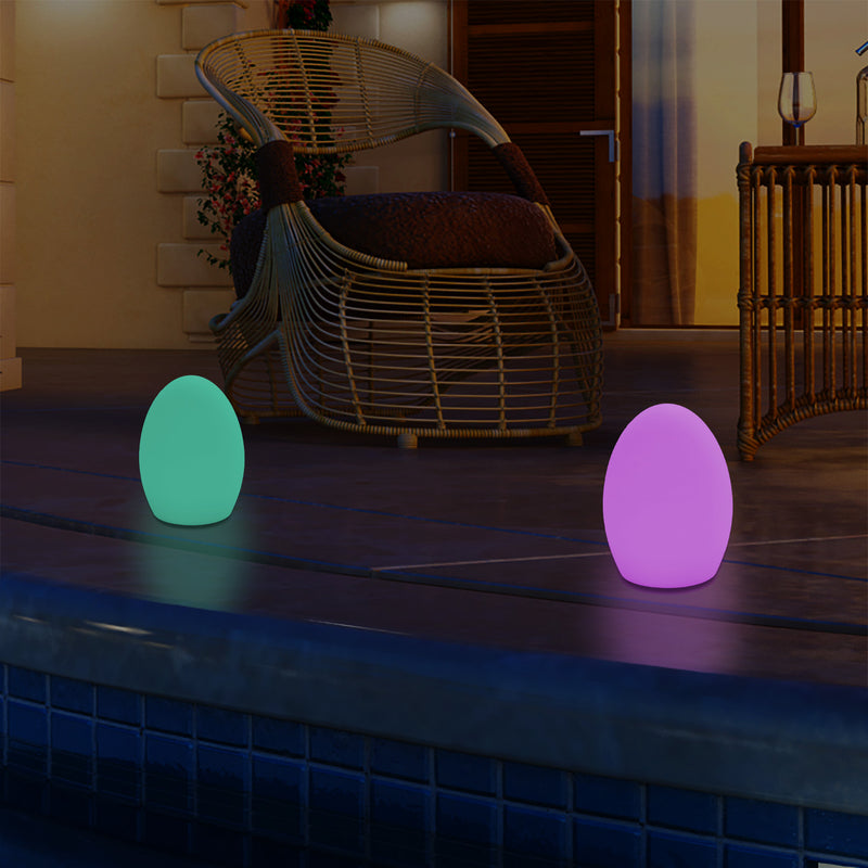 Lampe de table LED jardin extérieur Petite lampe de patio 19 cm, alimenté sur secteur, multicolore