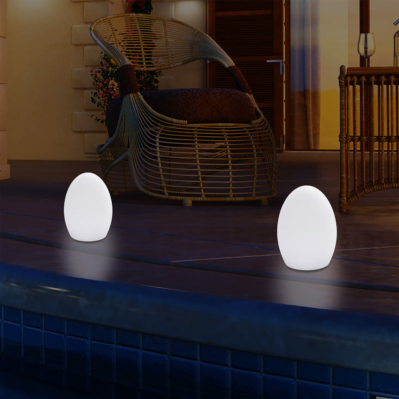 Lampe de table LED jardin extérieur Petite lampe de patio 19 cm, alimenté sur secteur, multicolore