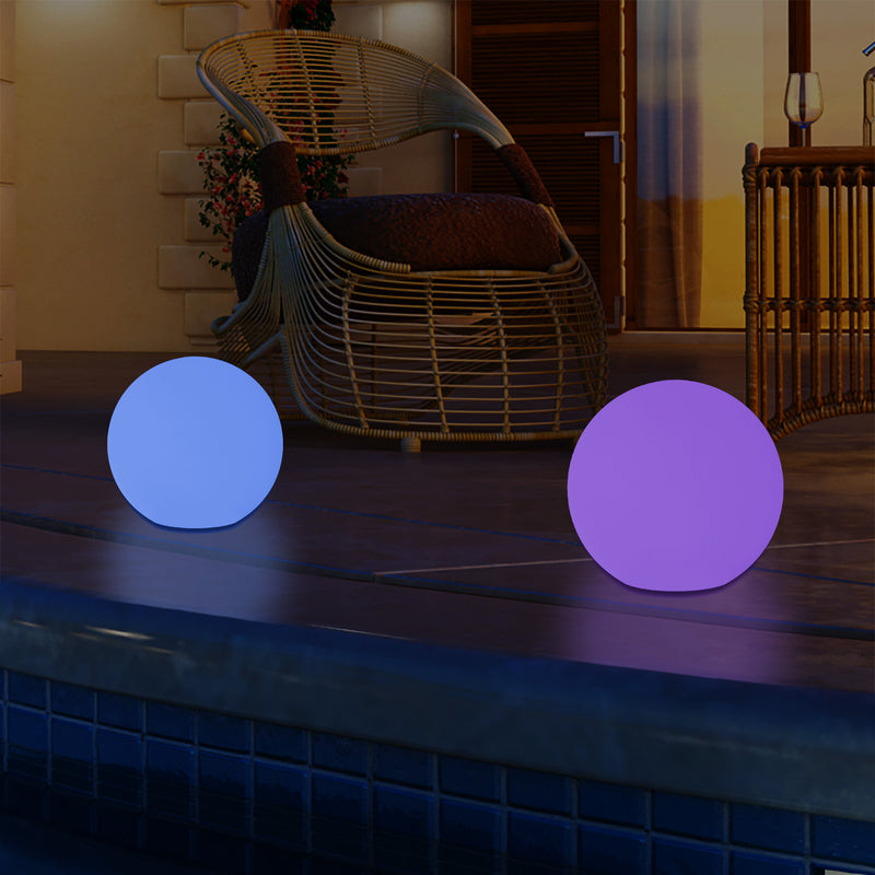 Lampe de jardin LED 5V extérieur sur secteur sphère globe 25cm lumière d'ambiance couleur changeante