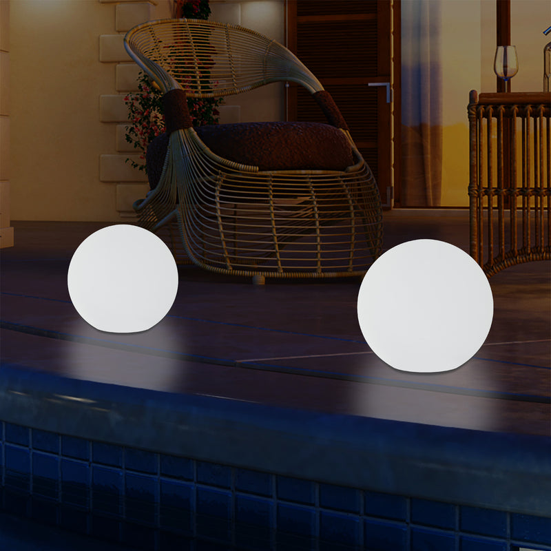 Sphère LED alimentée par le réseau extérieur Lumière d'ambiance pour jardin 5V DC basse tension 15cm