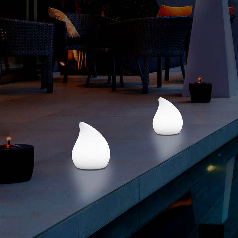 Lampe de table design jardin extérieur, sur secteur, 20 cm Changement de couleur Lumière d'ambiance