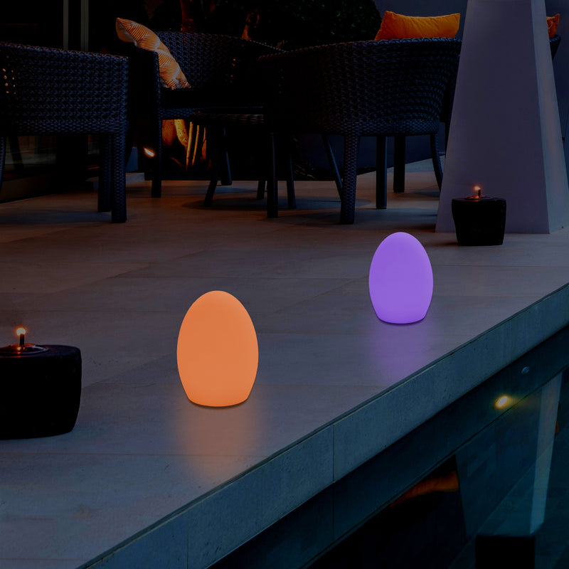 Lampe de table LED jardin extérieur Petite lampe de patio 19 cm, alimenté sur secteur, multicolore
