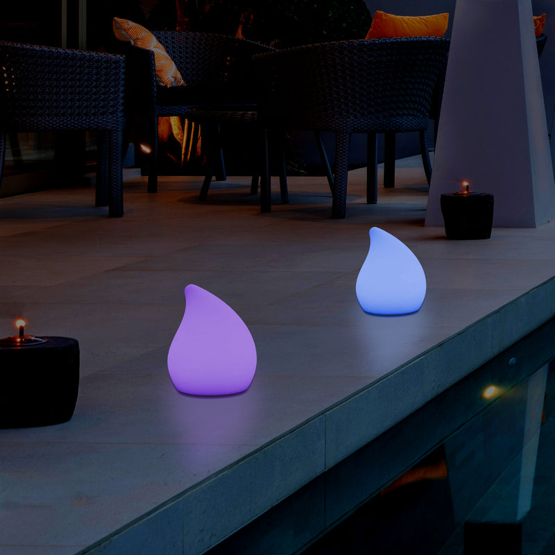 Lampe de table design jardin extérieur, sur secteur, 20 cm Changement de couleur Lumière d'ambiance