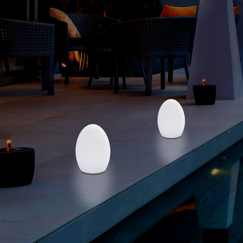 Lampe de table LED jardin extérieur Petite lampe de patio 19 cm, alimenté sur secteur, multicolore
