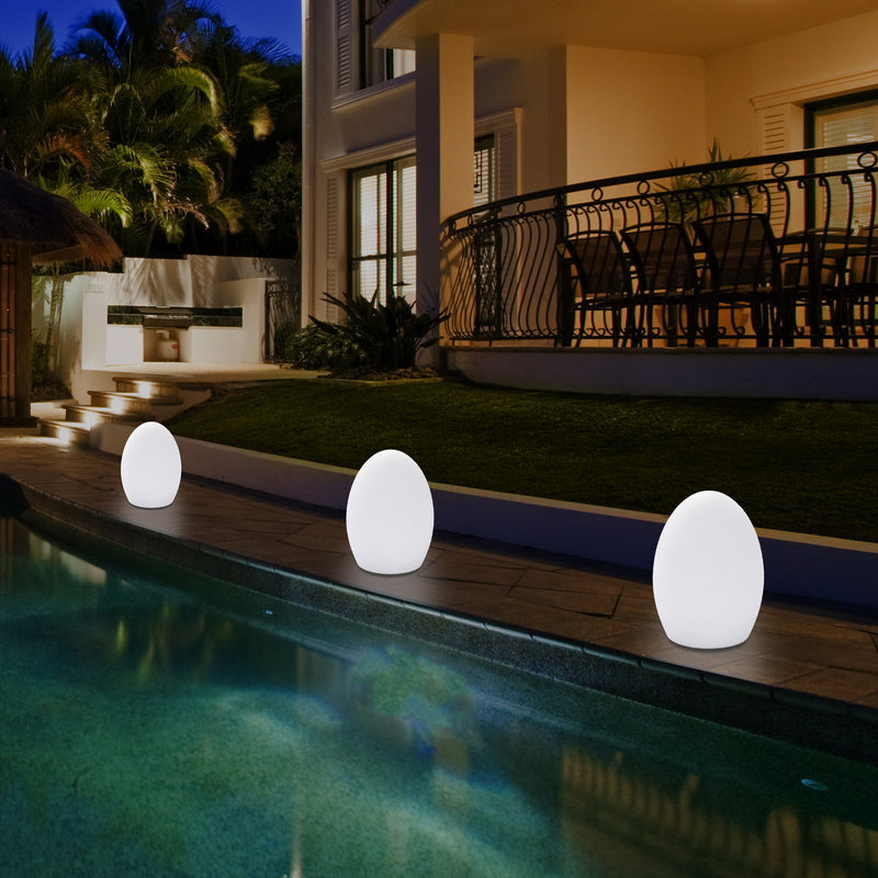 Lampe de table LED jardin extérieur Petite lampe de patio 19 cm, alimenté sur secteur, multicolore