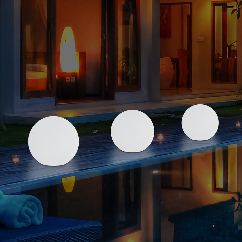 Lampe de jardin LED 5V extérieur sur secteur sphère globe 25cm lumière d'ambiance couleur changeante