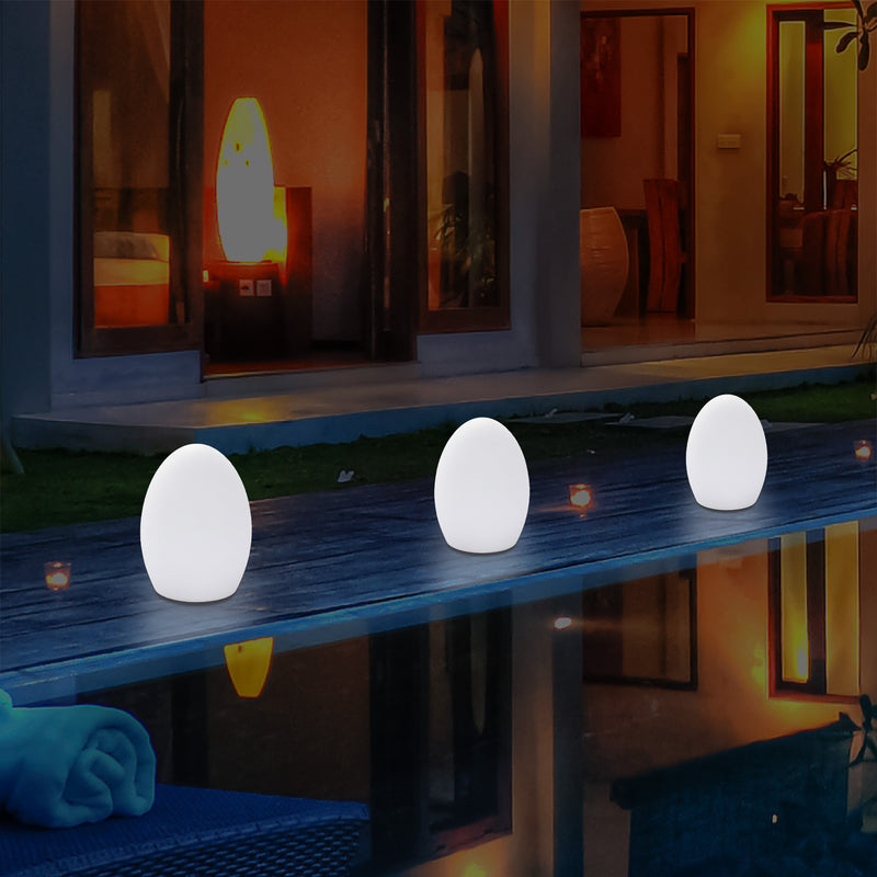 Lampe de table LED jardin extérieur Petite lampe de patio 19 cm, alimenté sur secteur, multicolore