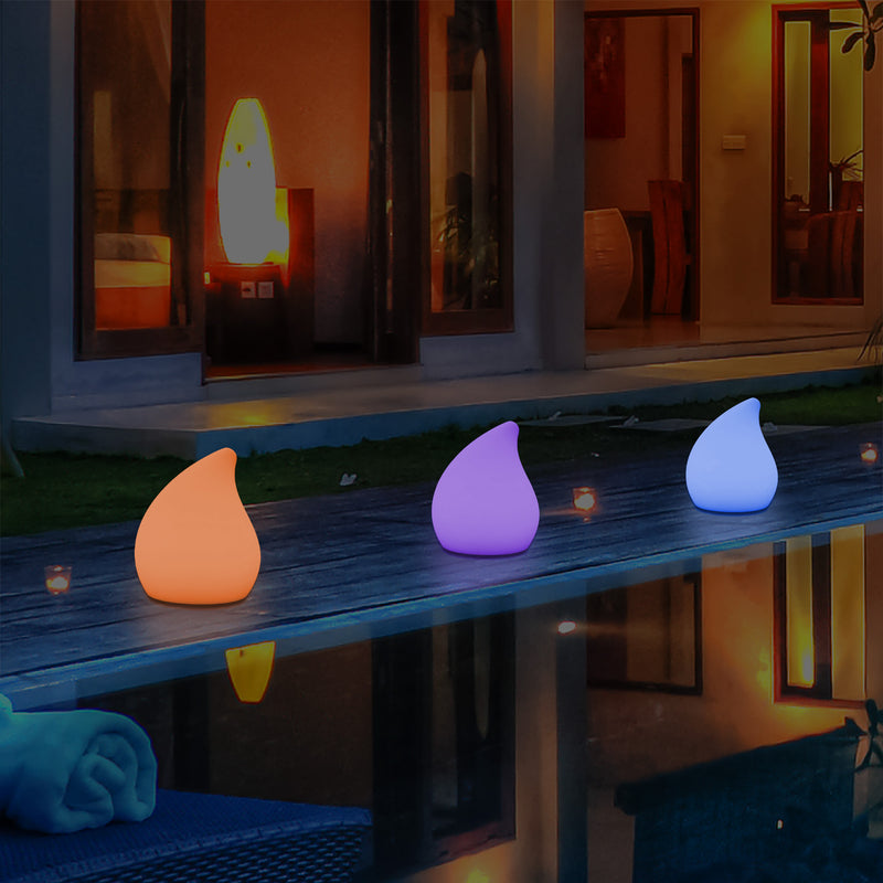 Lampe de table design jardin extérieur, sur secteur, 20 cm Changement de couleur Lumière d'ambiance