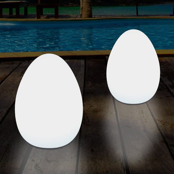 Lampe de table LED Oeuf jardin extérieur Lumière de patio de 37cm sur secteur changement couleur RGB
