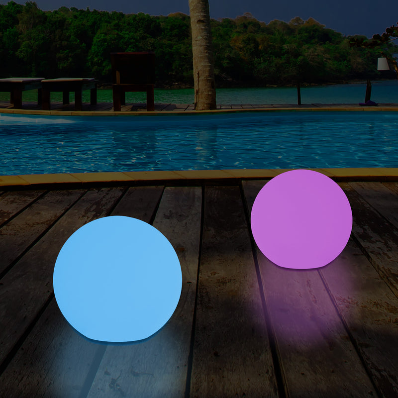 Lampe de table globe LED extérieur éclairage jardin alimenté par secteur 5V boule 20 cm multicolore