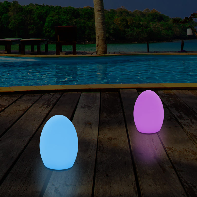Lampe de table LED jardin extérieur Petite lampe de patio 19 cm, alimenté sur secteur, multicolore
