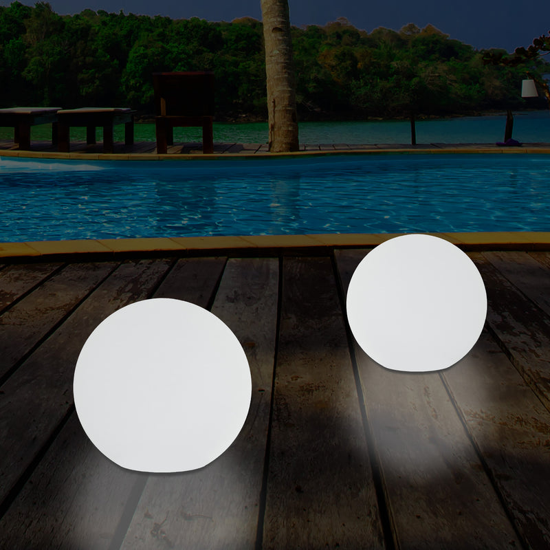 Lampe de table globe LED extérieur éclairage jardin alimenté par secteur 5V boule 20 cm multicolore