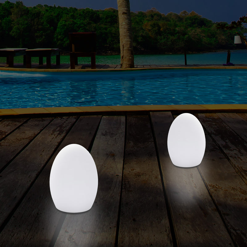 Lampe de table LED jardin extérieur Petite lampe de patio 19 cm, alimenté sur secteur, multicolore
