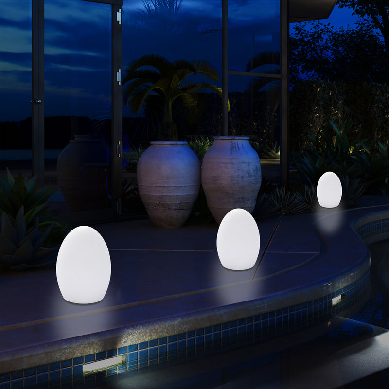Lampe de table LED jardin extérieur Petite lampe de patio 19 cm, alimenté sur secteur, multicolore