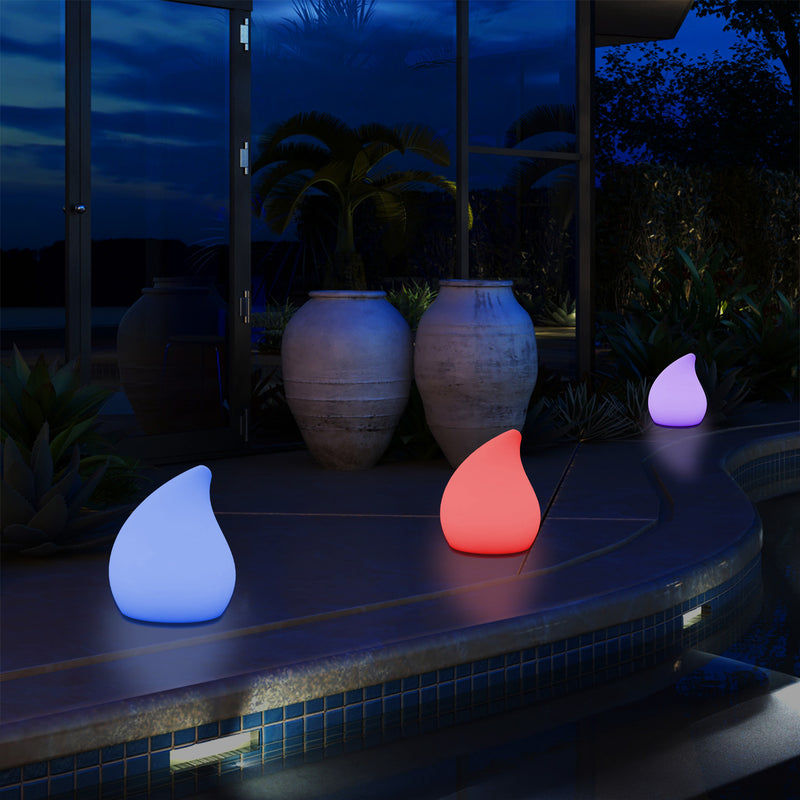 Lampe de table design jardin extérieur, sur secteur, 20 cm Changement de couleur Lumière d'ambiance