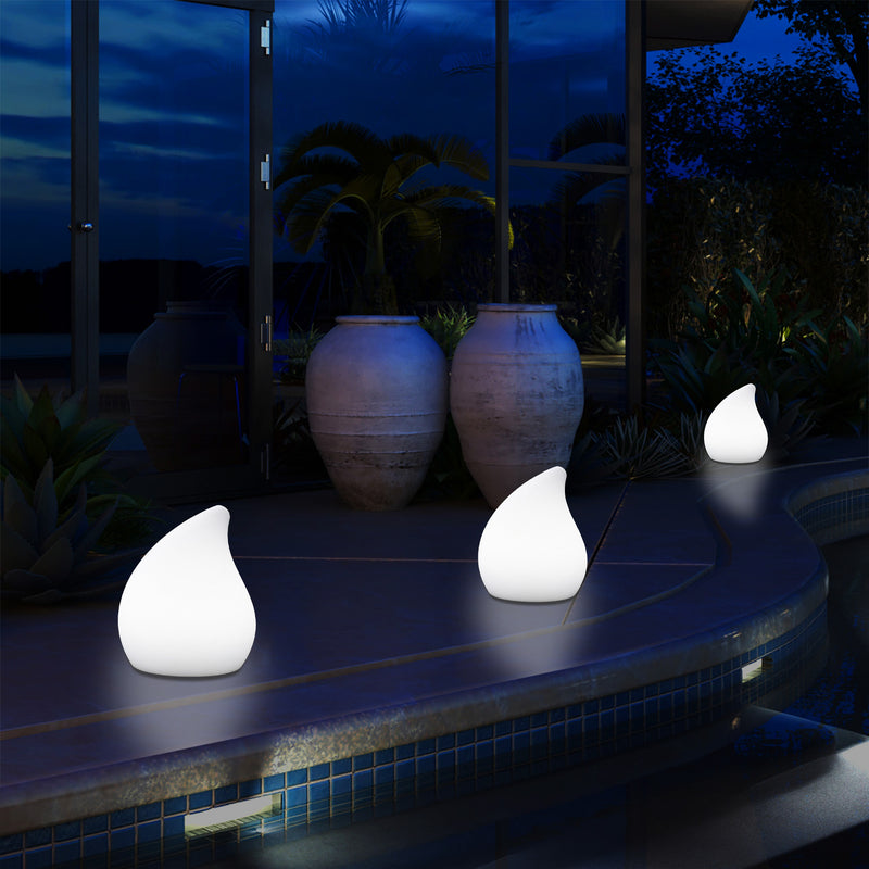 Lampe de table design jardin extérieur, sur secteur, 20 cm Changement de couleur Lumière d'ambiance