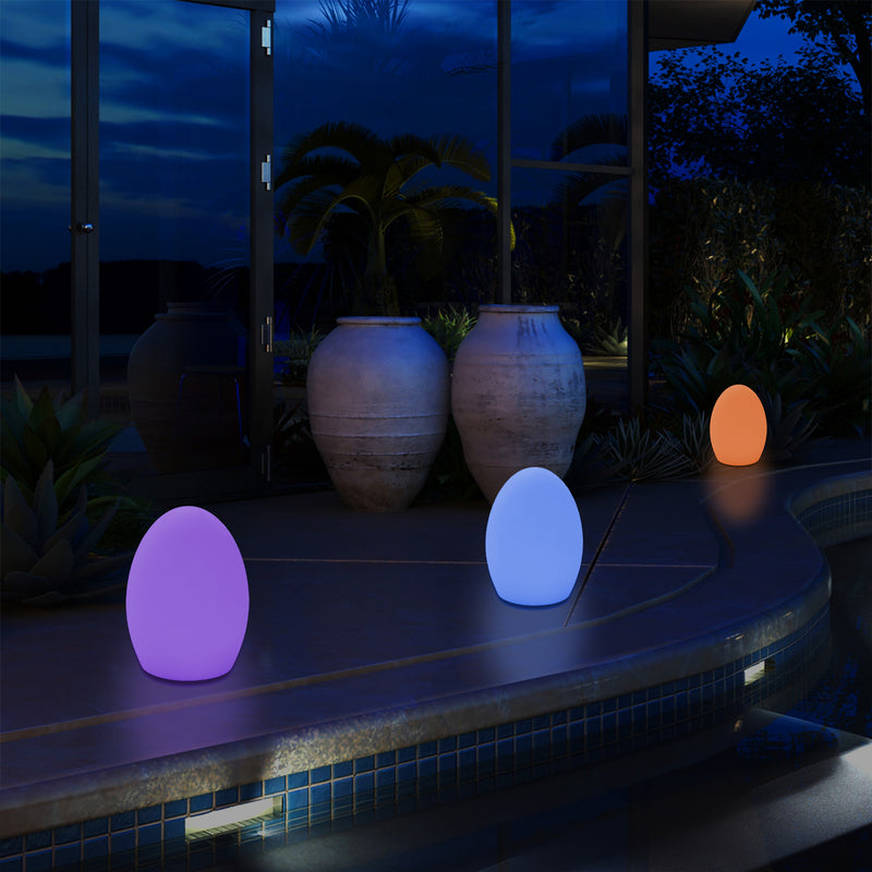 Lampe de table LED jardin extérieur Petite lampe de patio 19 cm, alimenté sur secteur, multicolore