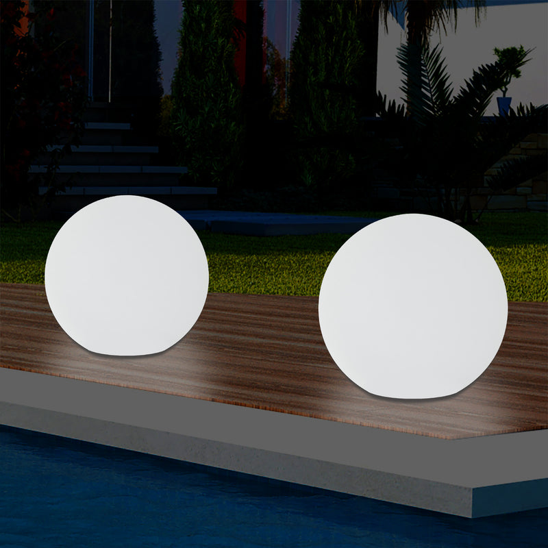 Lampe de table globe LED extérieur éclairage jardin alimenté par secteur 5V boule 20 cm multicolore