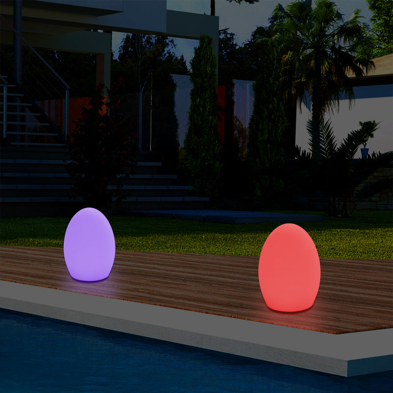Lampe de table LED jardin extérieur Petite lampe de patio 19 cm, alimenté sur secteur, multicolore
