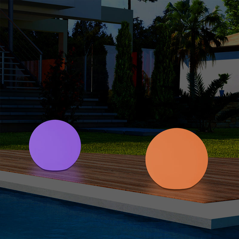 Sphère LED alimentée par le réseau extérieur Lumière d'ambiance pour jardin 5V DC basse tension 15cm