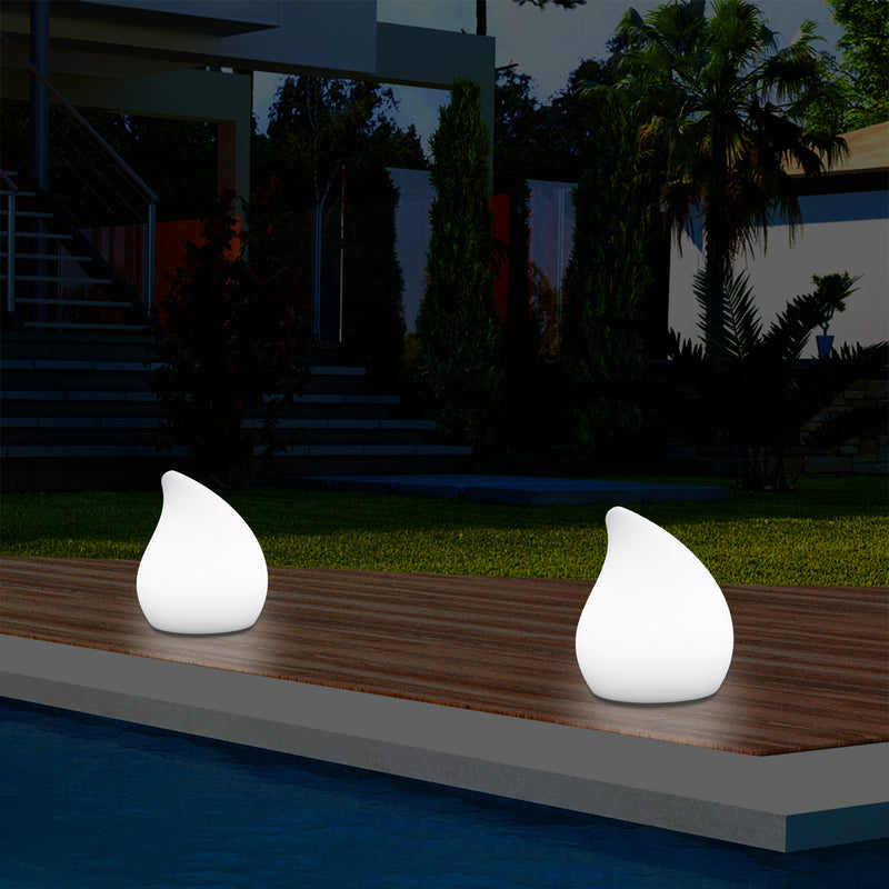 Lampe de table design jardin extérieur, sur secteur, 20 cm Changement de couleur Lumière d'ambiance