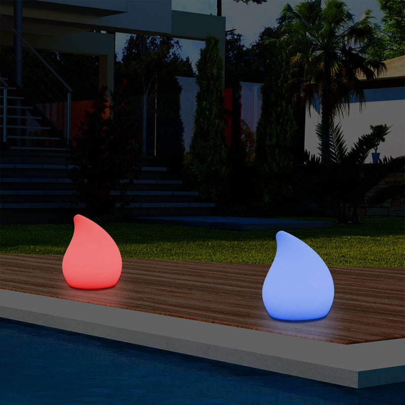 Lampe de table design jardin extérieur, sur secteur, 20 cm Changement de couleur Lumière d'ambiance