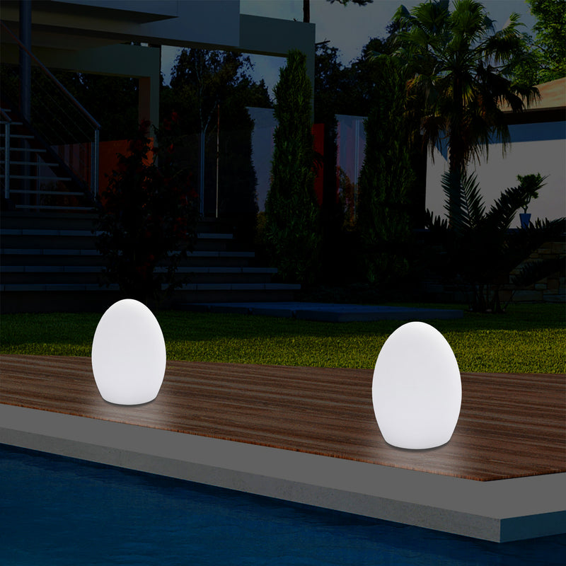 Lampe de table LED jardin extérieur Petite lampe de patio 19 cm, alimenté sur secteur, multicolore