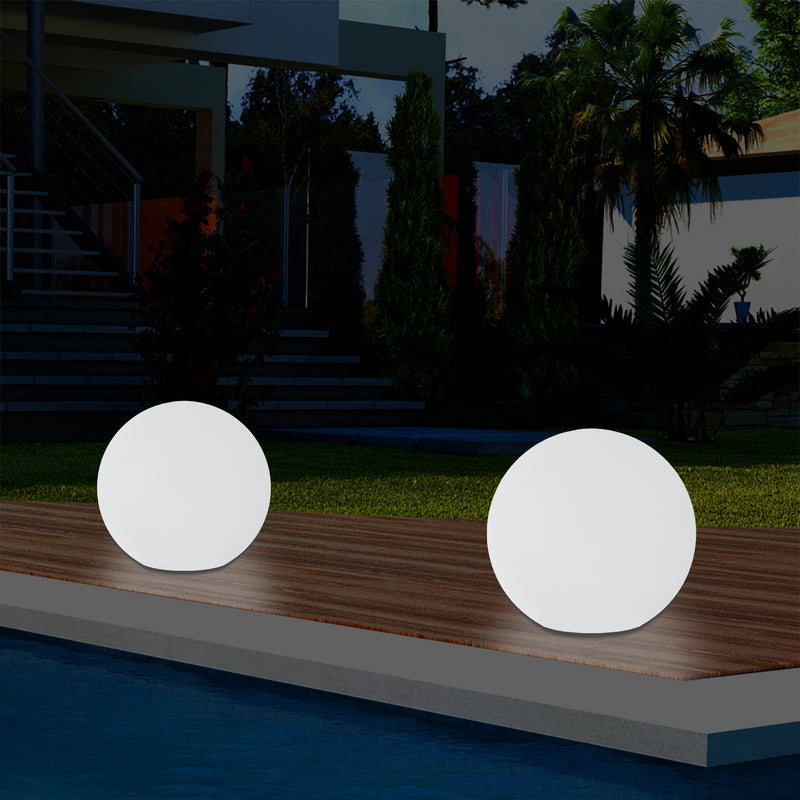Lampe de jardin LED 5V extérieur sur secteur sphère globe 25cm lumière d'ambiance couleur changeante