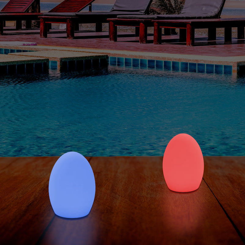 Lampe de table LED jardin extérieur Petite lampe de patio 19 cm, alimenté sur secteur, multicolore
