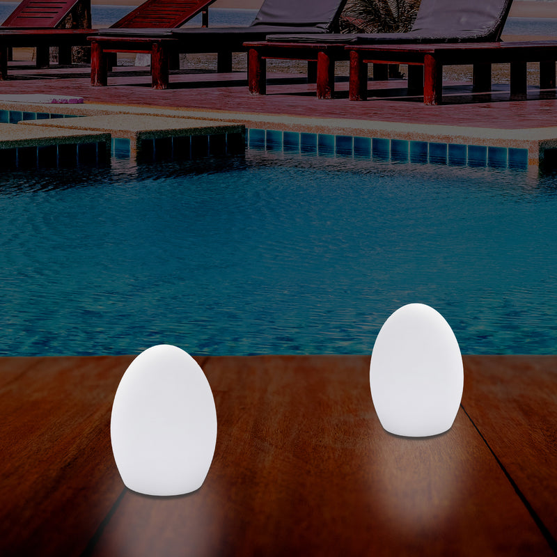 Lampe de table LED jardin extérieur Petite lampe de patio 19 cm, alimenté sur secteur, multicolore