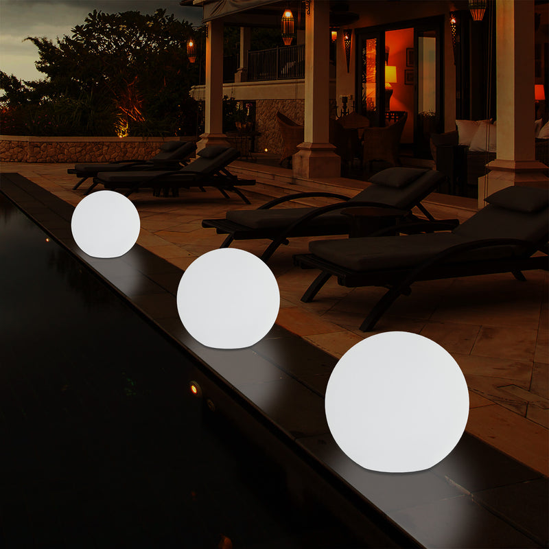 Lampe de jardin LED 5V extérieur sur secteur sphère globe 25cm lumière d'ambiance couleur changeante
