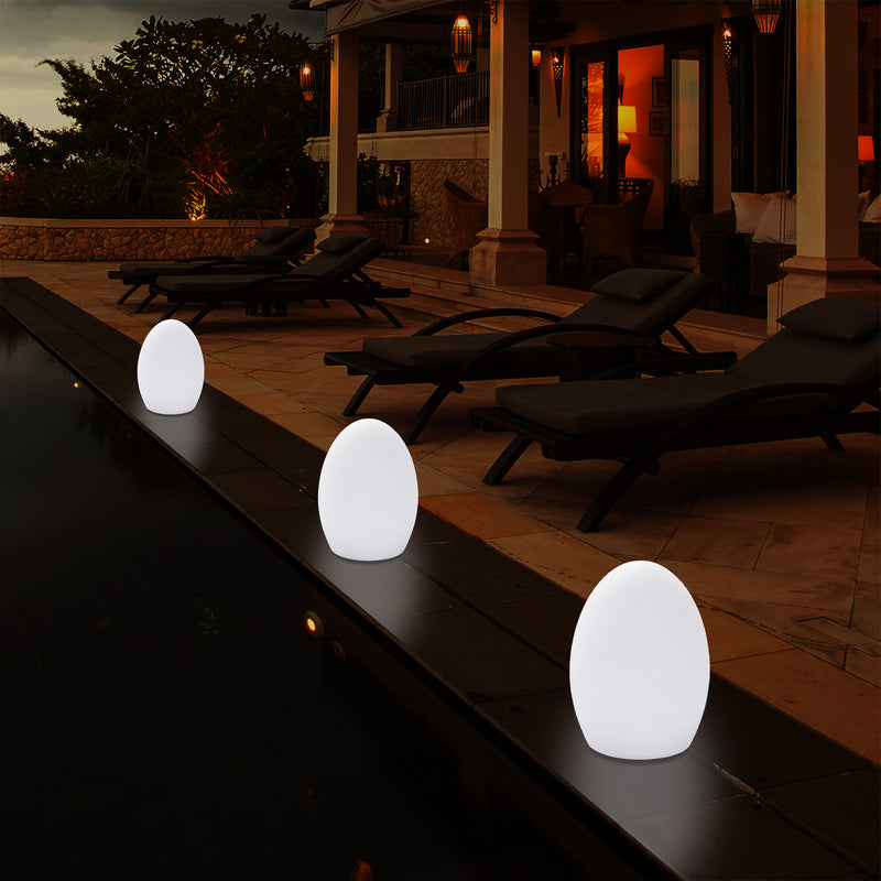 Lampe de table LED jardin extérieur Petite lampe de patio 19 cm, alimenté sur secteur, multicolore