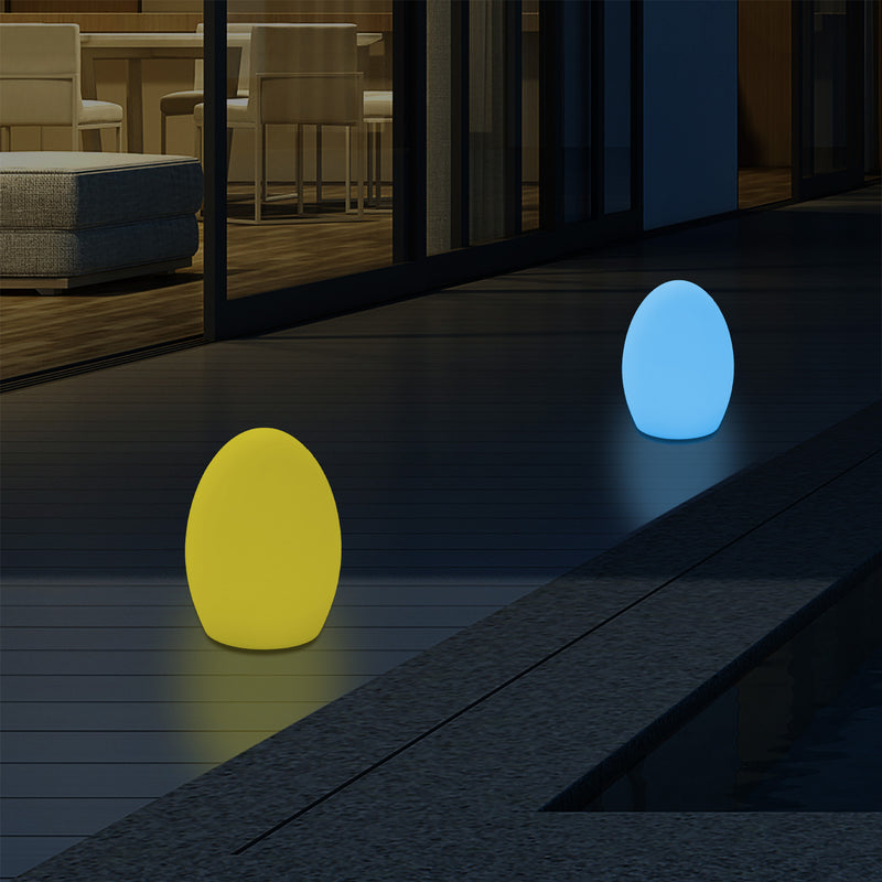 Lampe de table LED jardin extérieur Petite lampe de patio 19 cm, alimenté sur secteur, multicolore