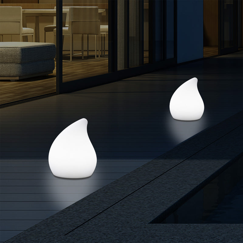 Lampe de table design jardin extérieur, sur secteur, 20 cm Changement de couleur Lumière d'ambiance