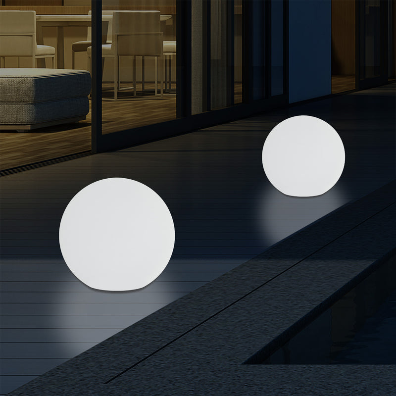 Sphère LED alimentée par le réseau extérieur Lumière d'ambiance pour jardin 5V DC basse tension 15cm