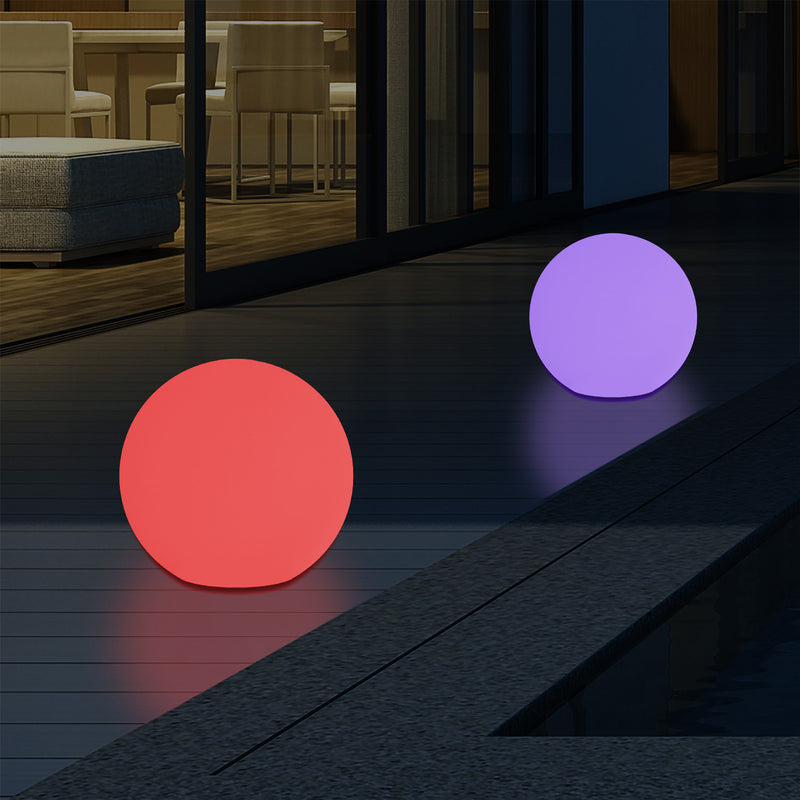 Lampe de table globe LED extérieur éclairage jardin alimenté par secteur 5V boule 20 cm multicolore