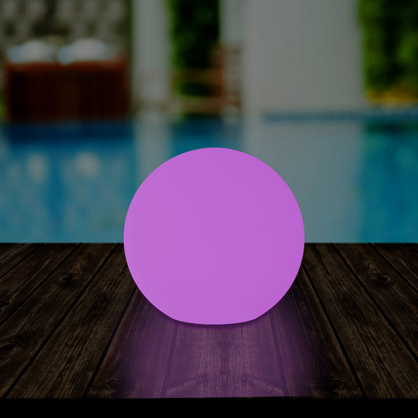 Lampe de jardin LED 5V extérieur sur secteur sphère globe 25cm lumière d'ambiance couleur changeante