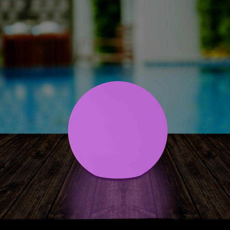 Lampe de jardin LED 5V extérieur sur secteur sphère globe 25cm lumière d'ambiance couleur changeante